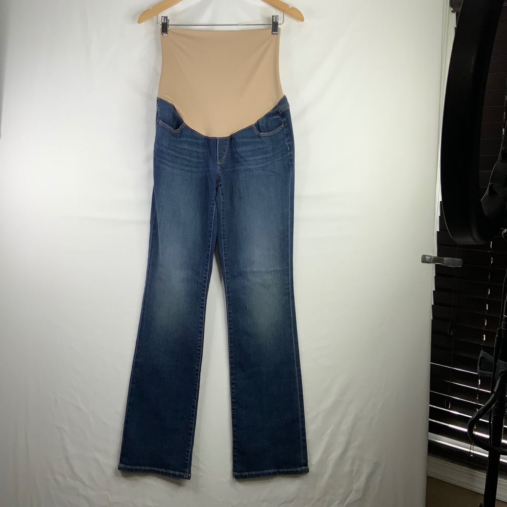 Ann Taylor LOFT Maternity Jeans 6M Blue Bootcut Full Belly Panel NWT 15454577